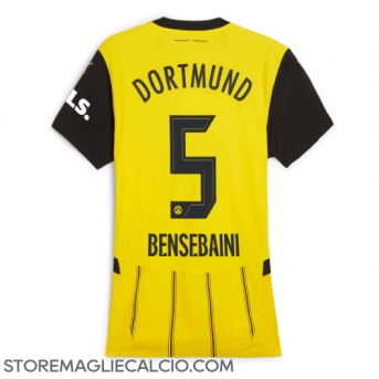 Borussia Dortmund Ramy Bensebaini #5 Maglia Gara Casa Repliche 2024-25 Donna Maniche Corte